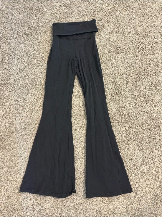 aerie Pants - aerie Black Fold-Over Waist Flare Pants